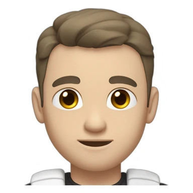 Pale skinned Fit Man With the biceps and dark brown hair in black shirt, gray sports shorts and white Sneakers Touches the back of the head sticker