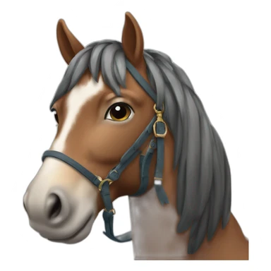 Cheval Isabelle longue crinière  sticker