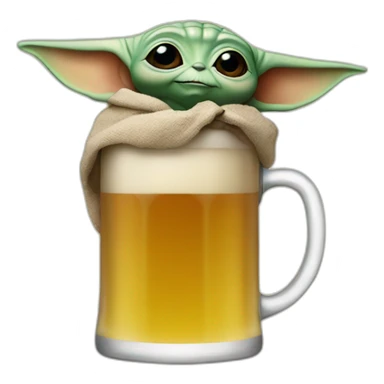 Baby yoda beer sticker