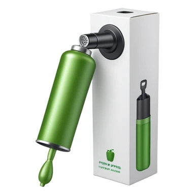 a box with green pepper sprayers sticker