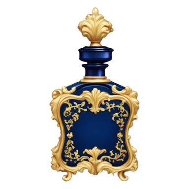 vintage rococo dark blue perfume  sticker