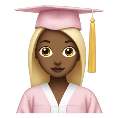 White Girl wearing baby pink graduation gown sticker
