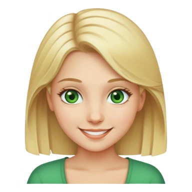 smiling girl with blonde hair with green eyes sticker