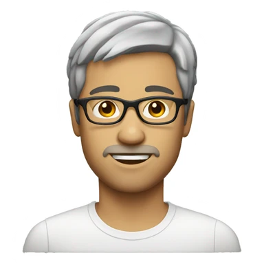 White person with short mullet and glasses sticker