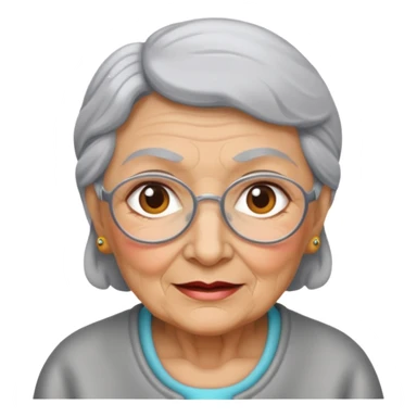 gray metal painted grandma face included sticker