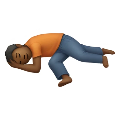 Sleeping on floor sticker