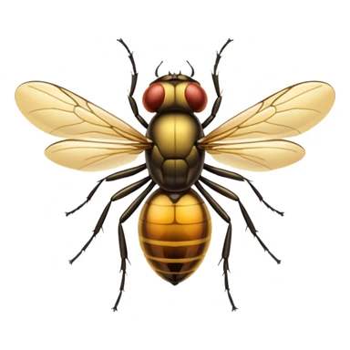 Amber-trapped fly sticker