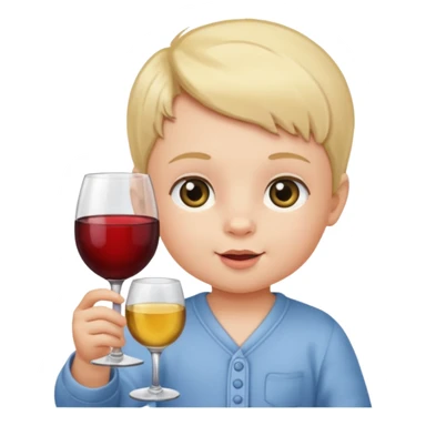 Baby with wine glass sticker