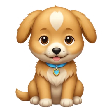 a bright puppy (less cheeks and less hair) sticker
