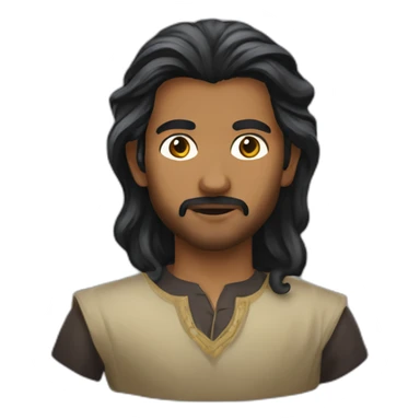 Sri Lankan d&d master long dark hair  sticker