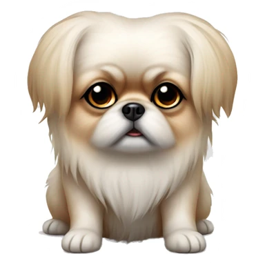 Pekinese white small dog   sticker