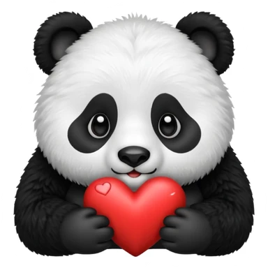 A cute panda emoji with a heart sticker