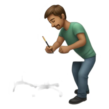 A person drawing on his drawing table  sticker