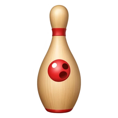 a wooden bowling pin sticker