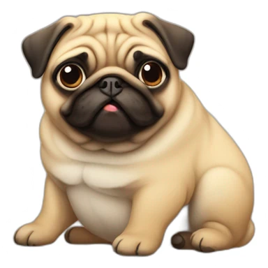 fat pug sticker