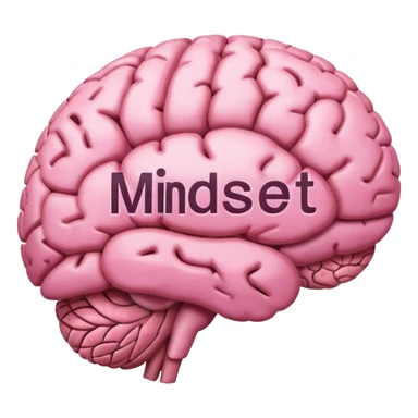 pink brain with' mindset' sticker