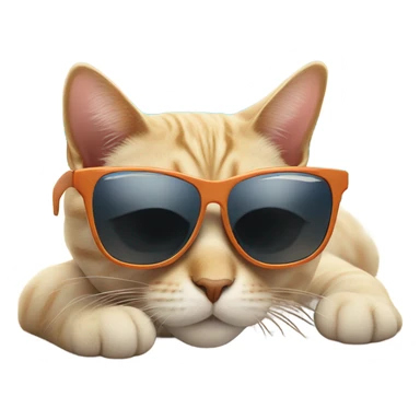 Cat with sunglasses on Beach sticker