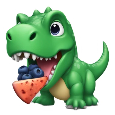 Dinosaur eating a blueberry  sticker