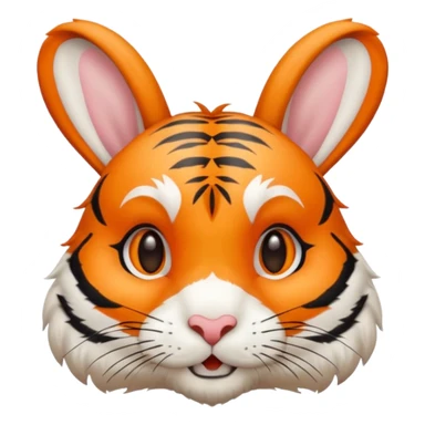 Rabbit combined with tiger sticker