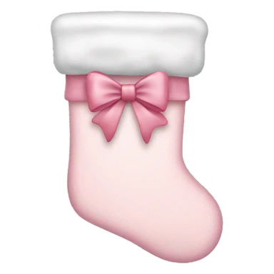  light pink Christmas stocking with bow sticker