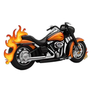 harley davidsod with flames out the back sticker