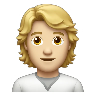 white man with a modern mullet brown hair sticker