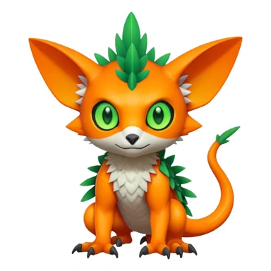 Tropical lush warm-colored modern colorful neon-colored Fakémon-Digimon-Trico-creature sticker