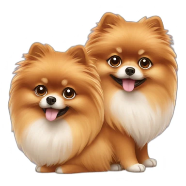 two pomeranians sticker