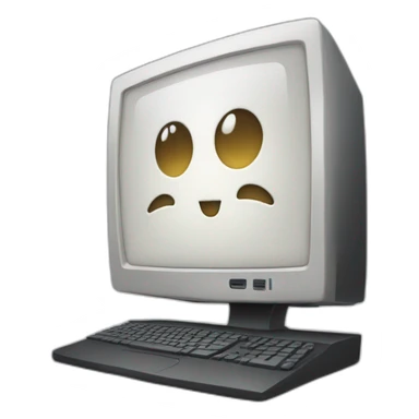 Computer with a face, arms and legs sticker