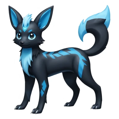 Manectric-Electrike-Amaura-Umbreon-Draco-Fakémon-hybrid-creature (full body), 4 legs sticker