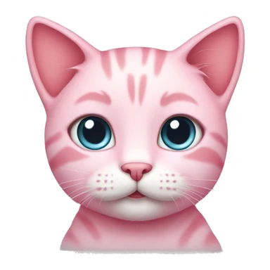 Cute pink cat emoji sticker