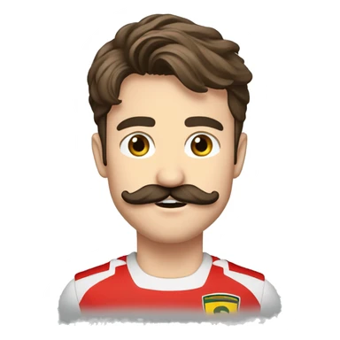 charles leclerc avec moustache et barbe sticker