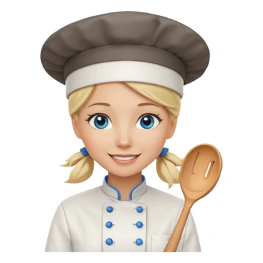 Blonde blue eyed female chef sticker