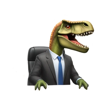 sad office dinosaur sticker