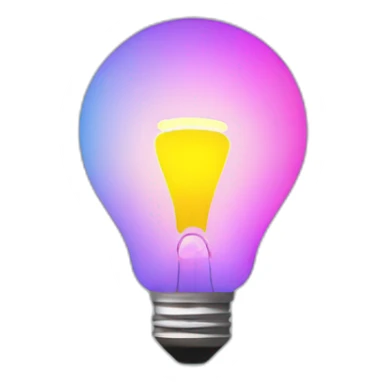 multicolored minimalist colored light bulb simple flat base sticker