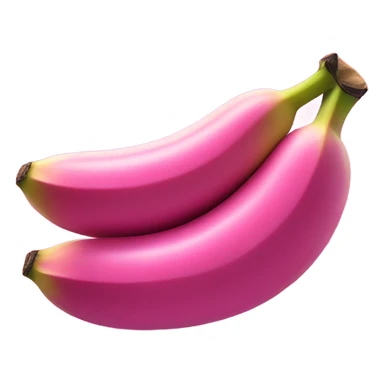 Realistic 3 large Hot pink bananas with glitter no yellow sticker