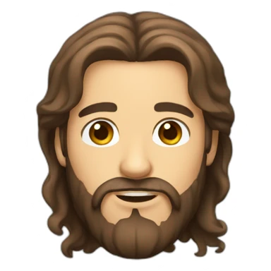 man long brown hair and long brown beard and hazel eyes sticker