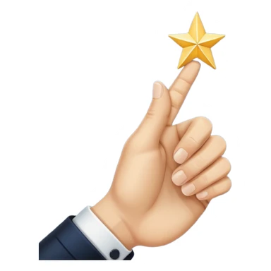 hand pointing one index finger with a star at the tip of the finger sticker