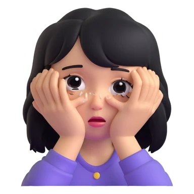 crying girl, close-up, big tears sticker