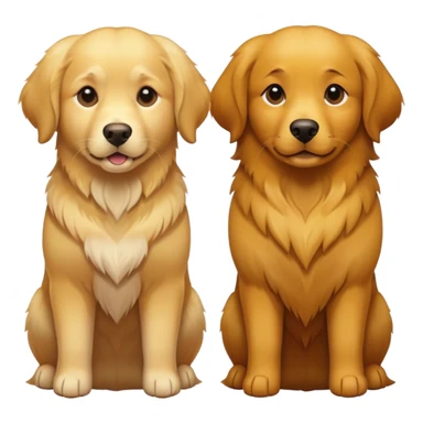 2 golden retrievers, one is yellow and light and one is dark snf brown sticker