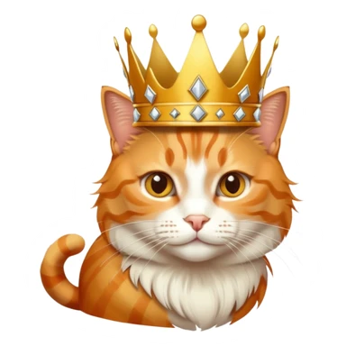 Orange tabby with crown sticker