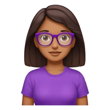 Chica de pelo moreno con gafas, lleva camisa violeta. Piel morena clara. Con Torre de Hércules de la Coruña detrás de la chica. sticker