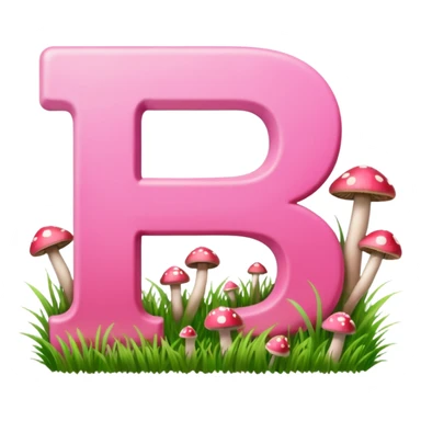 PAYPAL letters, pink and green, with grass growing, mushrooms around sticker