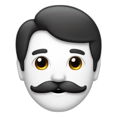 homme blanc avec une moustache de couleur noir de forme rectangulair sticker