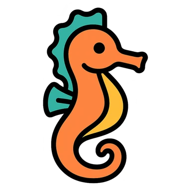 color outline icon of a seahorse sticker