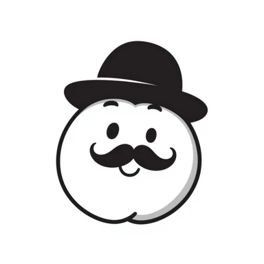 A peach with a mustache, without eyes sticker