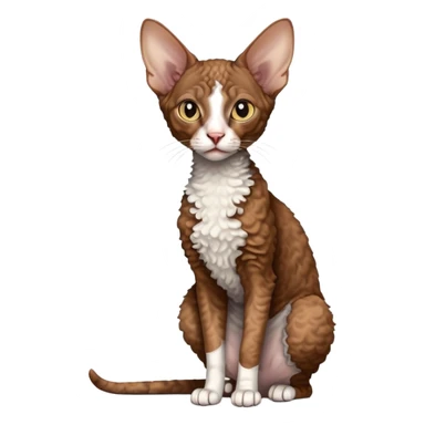 brown colored cornish rex cat sticker