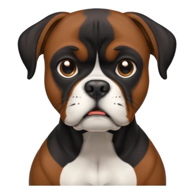 Black boxer dog with an underbite sticker