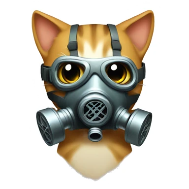 Kitty with Gas Mask sticker