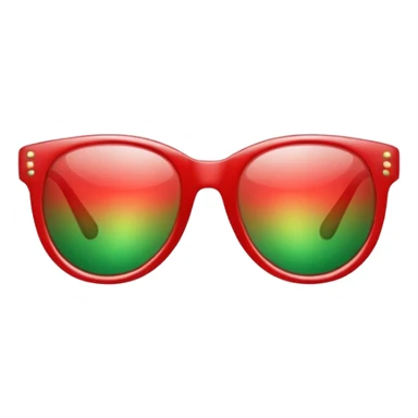 glitter red and green glasses vertically sticker